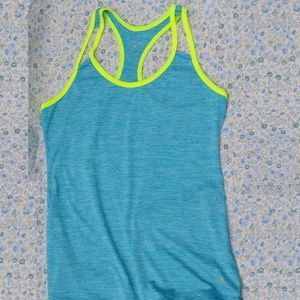 Layer 8 Blue Heather Racerback Active Tank Top Sm